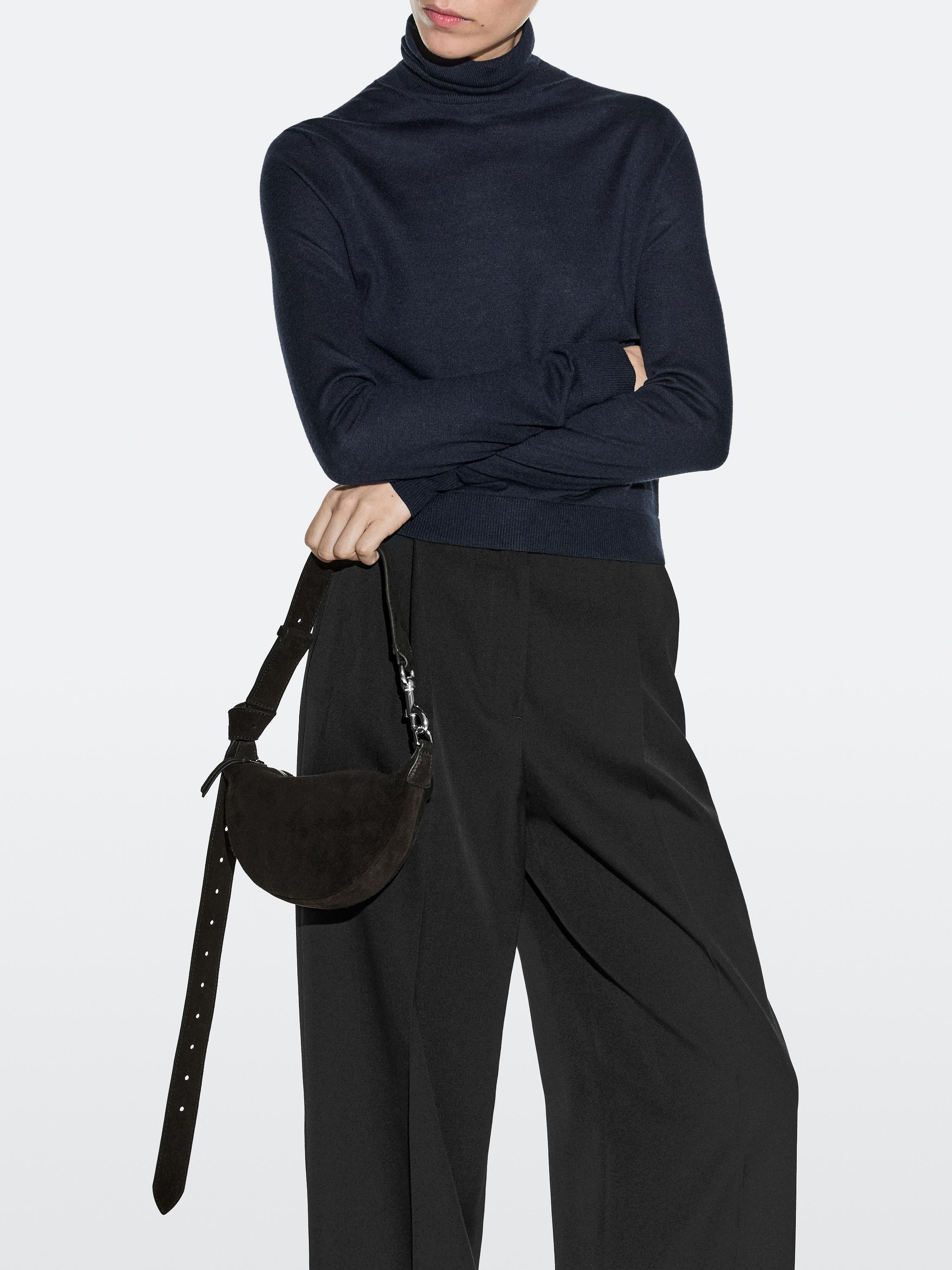 Split suede leather mini crossbody bag